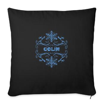Schneeflocke für Colin Winter Eisflocke - Sofakissenbezug 45 x 45 cm - Schwarz - Vorne