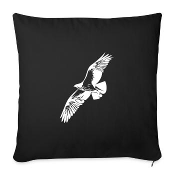 Eagle in gliding for bird lovers and falconers - Sofa pillowcase 17,3'' x 17,3'' (45 x 45 cm) - black - Front