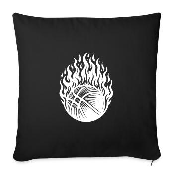 Ballon d’entraînement chaud Basketball Flames - Housse de coussin décorative 45 x 45 cm - noir - Devant