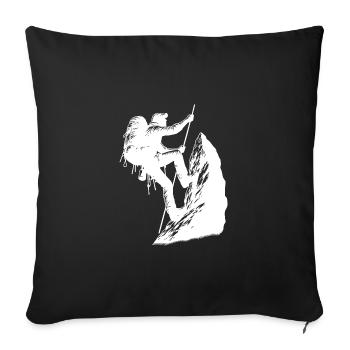 Mountaineers climbing on the rope Mountain Summit sports - Sofa pillowcase 17,3'' x 17,3'' (45 x 45 cm) - black - Front