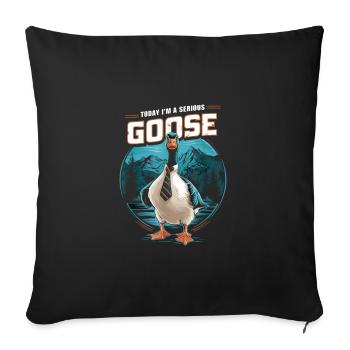Aujourd’hui, je suis une oie sérieuse, idiote, drôle - Housse de coussin décorative 45 x 45 cm - noir - Devant