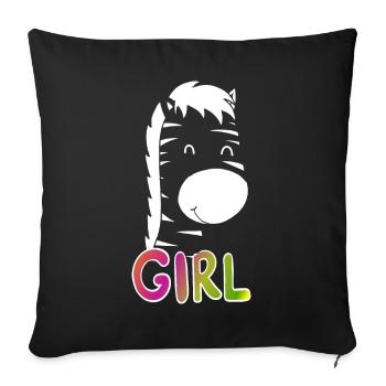 Tenue de fête des filles cadeau de Noël - Housse de coussin décorative 45 x 45 cm - noir - Devant