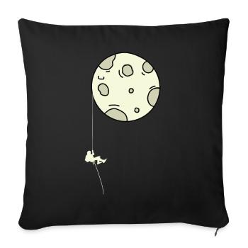 Grimpeur de lune Escalade de la Lune - Housse de coussin décorative 45 x 45 cm - noir - Devant