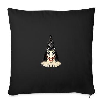 Blätzlibajass Maske Fasnacht Morgenstreich Basel - Sofakissenbezug 45 x 45 cm - Schwarz - Vorne