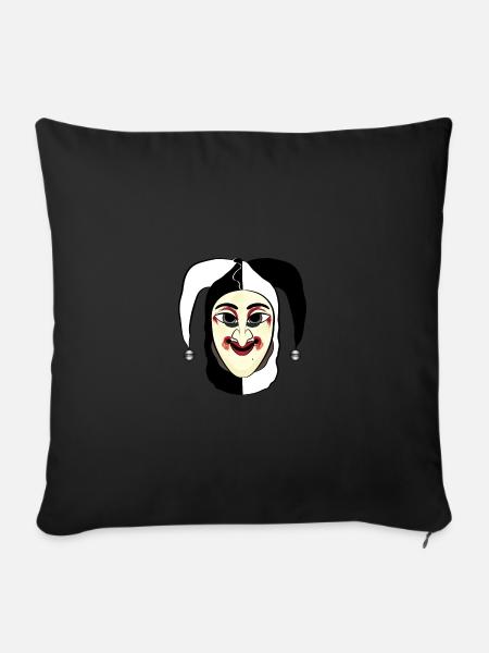Ueli Maske Basel Fasnacht Morgenstreich Basel - Sofa pillowcase 17,3'' x 17,3'' (45 x 45 cm) - black