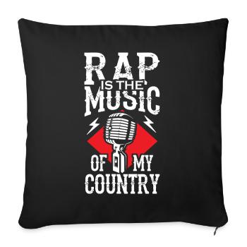 RAP est la musique de mon pays - Housse de coussin décorative 45 x 45 cm - noir - Devant