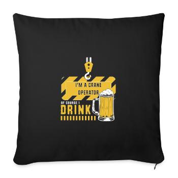 Crane operator crane - Sofa pillowcase 17,3'' x 17,3'' (45 x 45 cm) - black - Front