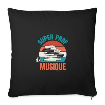 super prof de musique - Housse de coussin décorative 45 x 45 cm - noir - Devant