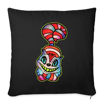 Ceshire Cat Coloré - Housse de coussin décorative 45 x 45 cm - noir - Devant