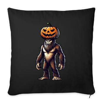 Halloween citrouille bigfoot Sasquatch chapeau de dessin animé - Housse de coussin décorative 45 x 45 cm - noir - Devant