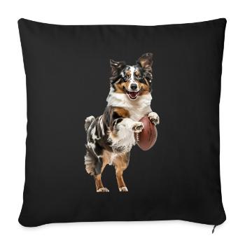 Berger australien - Housse de coussin décorative 45 x 45 cm - noir - Devant
