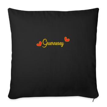 GUERNESEY. ÎLE. ANGLETERRE - Housse de coussin décorative 45 x 45 cm - noir - Devant