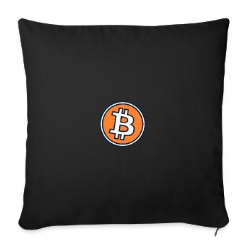 Orange Bitcoin Logo - Housse de coussin décorative 45 x 45 cm - noir - Devant