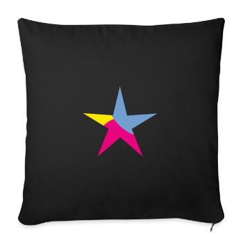 STAR. STARS. STAR. FEAST. ANNIVERSARY. CHRISTMAS - Sofa pillowcase 17,3'' x 17,3'' (45 x 45 cm) - black - Front