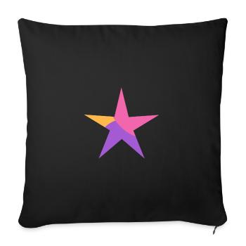STERN. STERNE. STERN. FEST. JAHRESTAG. WEIHNACHTEN - Sofakissenbezug 45 x 45 cm - Schwarz - Vorne