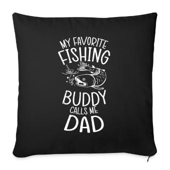 Angeln mon copain de pêche préféré m’appelle papa - Housse de coussin décorative 45 x 45 cm - noir - Devant