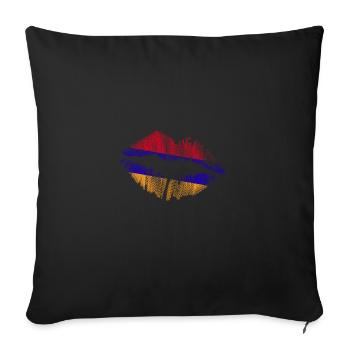 Armenia Armenian Flag Kiss Gift - Sofa pillowcase 17,3'' x 17,3'' (45 x 45 cm) - black - Front