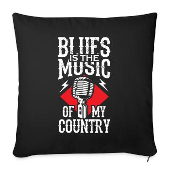 Le blues est la musique de mon pays - Housse de coussin décorative 45 x 45 cm - noir - Devant
