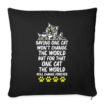 Cats Lover - Sofa pillowcase 17,3'' x 17,3'' (45 x 45 cm) - black - Front