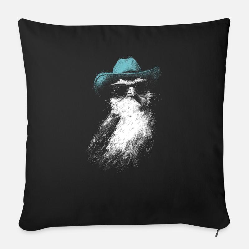 Cowboy-Vogel - Sofakissenbezug 45 x 45 cm - Schwarz