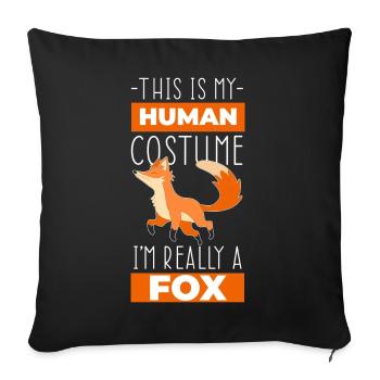 Fox Chicken Scarecrow Fox Fur Intelligence - Sofa pillowcase 17,3'' x 17,3'' (45 x 45 cm) - black - Front