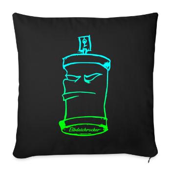 Foggy D - Sofa pillowcase 17,3'' x 17,3'' (45 x 45 cm) - black - Front