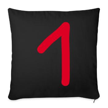1 Number One Number Red Birthday - Sofa pillowcase 17,3'' x 17,3'' (45 x 45 cm) - black - Front