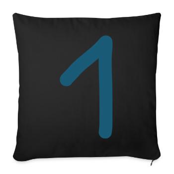 1 Number One Number Birthday - Sofa pillowcase 17,3'' x 17,3'' (45 x 45 cm) - black - Front