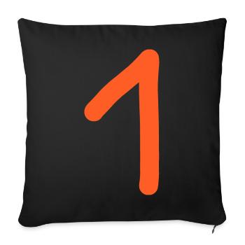 1 Number One Number Birthday - Sofa pillowcase 17,3'' x 17,3'' (45 x 45 cm) - black - Front