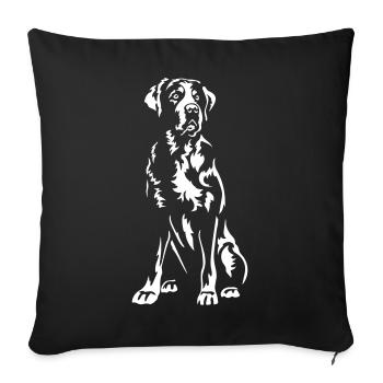 Large Swiss Mountain Dog "Black Edition" - Sofa pillowcase 17,3'' x 17,3'' (45 x 45 cm) - black - Front
