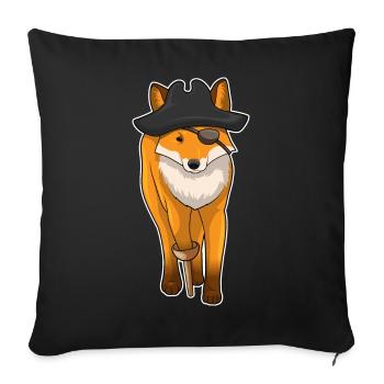 Fox Pirate Eye Patch - Sofa pillowcase 17,3'' x 17,3'' (45 x 45 cm) - black - Front