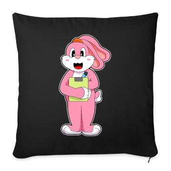 Bureau du Secrétaire Bunny Clipboard - Housse de coussin décorative 45 x 45 cm - noir - Devant
