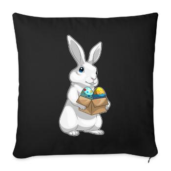 Bunny Easter Easter Eggs - Sofa pillowcase 17,3'' x 17,3'' (45 x 45 cm) - black - Front