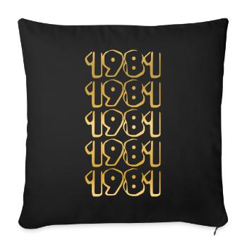 Born in 1981 - Sofa pillowcase 17,3'' x 17,3'' (45 x 45 cm) - black - Front