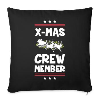 X-Mas Crew Mitglied - Sofakissenbezug 45 x 45 cm - Schwarz - Vorne
