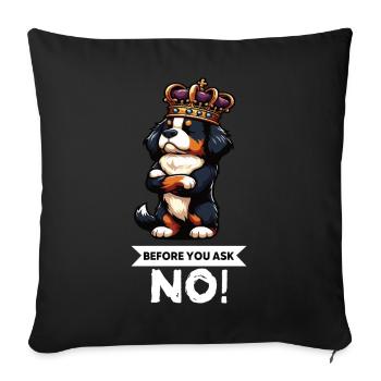 Avant de demander les chiens de montagne bernois - Housse de coussin décorative 45 x 45 cm - noir - Devant