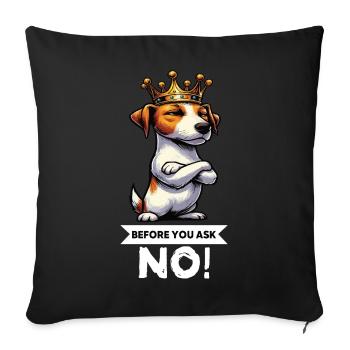 Avant de demander Jack Russel terrier Jack Russel chien - Housse de coussin décorative 45 x 45 cm - noir - Devant
