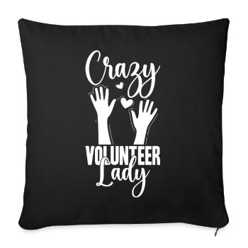 Social Worker Quote Crazy Lady Social - Sofa pillowcase 17,3'' x 17,3'' (45 x 45 cm) - black - Front