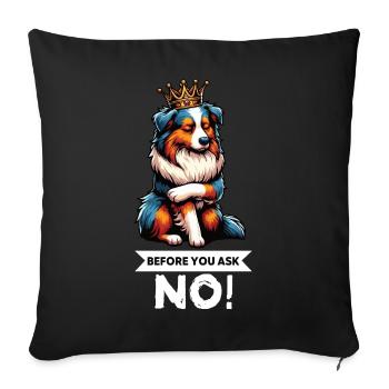 Avant de demander aux Australian Shepherds Aussie Aussies - Housse de coussin décorative 45 x 45 cm - noir - Devant