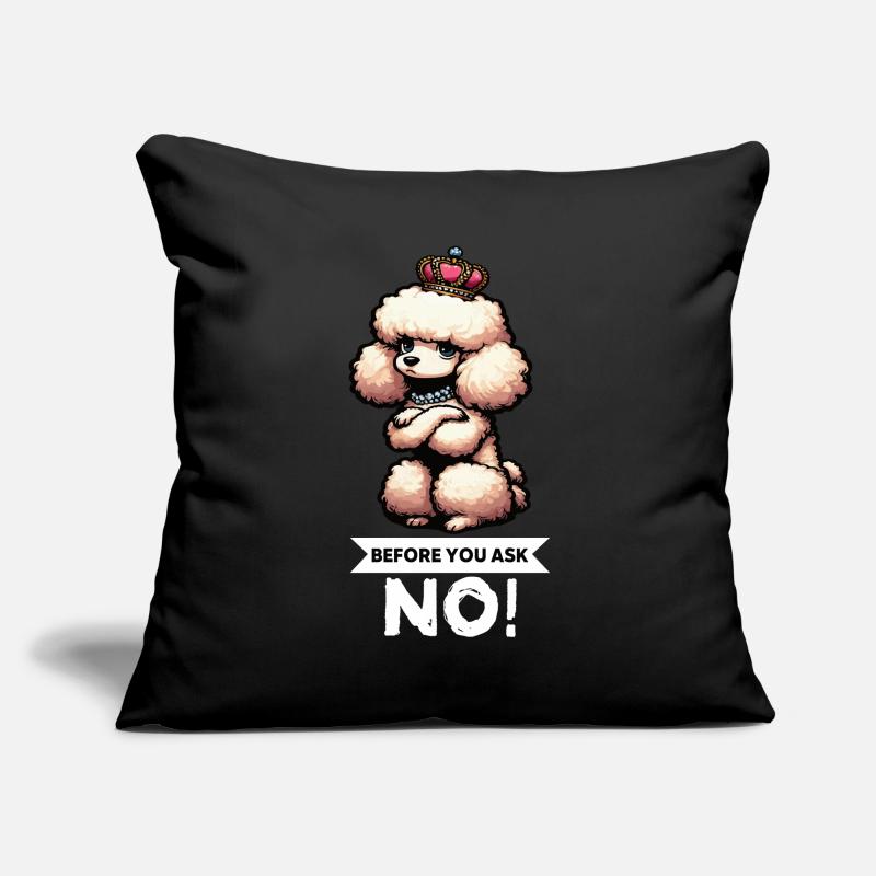 Avant de demander Caniche Caniche Propriétaire de Caniche Caniche Housse de coussin décorative 45 x 45 cm