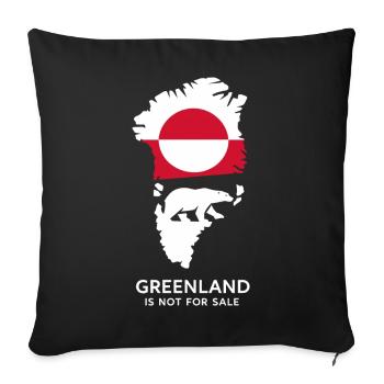 Don nature arctique du drapeau de l’ours polaire du Groenland - Housse de coussin décorative 45 x 45 cm - noir - Devant