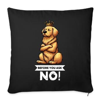 Before You Ask Golden Retriever Goldie Goldies - Sofa pillowcase 17,3'' x 17,3'' (45 x 45 cm) - black - Front