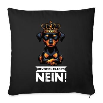 Before you ask Miniature Pinscher Pinscher Pinscher Fan - Sofa pillowcase 17,3'' x 17,3'' (45 x 45 cm) - black - Front