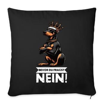 Before You Ask Doberman Doberman Owner - Sofa pillowcase 17,3'' x 17,3'' (45 x 45 cm) - black - Front