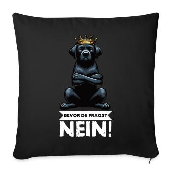Avant que vous ne demandiez : pas de propriétaire de Labrador Labrador - Housse de coussin décorative 45 x 45 cm - noir - Devant