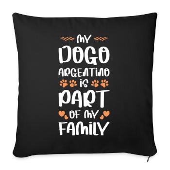 Mon chien est un membre de la famille - Housse de coussin décorative 45 x 45 cm - noir - Devant