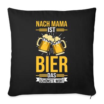 Bier Bierliebhaberin Mutter Mama - Sofakissenbezug 45 x 45 cm - Schwarz - Vorne
