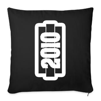 Né en 2010 - Housse de coussin décorative 45 x 45 cm - noir - Devant