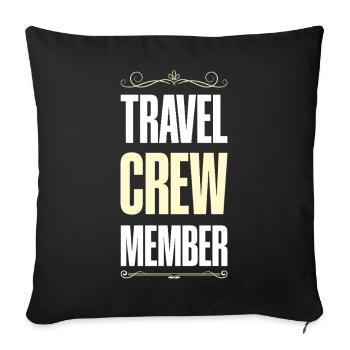 Travel Crew - Sofakissenbezug 45 x 45 cm - Schwarz - Vorne