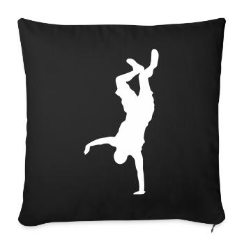 Silhouette de breakdance sur les mains - Housse de coussin décorative 45 x 45 cm - noir - Devant